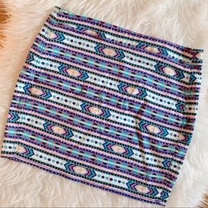 H&M Tribal Pattern Mini Skirt